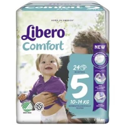 libero Pannolini Comfort Misura 5 Kg 10/16 192 pezzi (8 pacchi da 24) libero Pannolini Comfort Misura 5 Kg 10/16 192 pezzi (8 pacchi da 24)