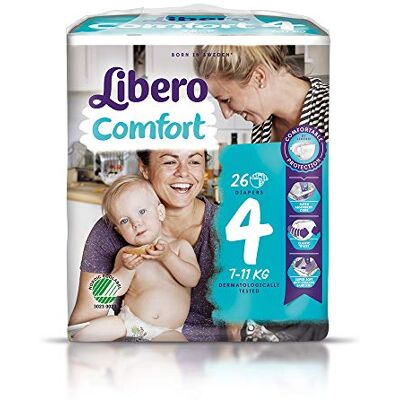 libero Comfort 4 pannolini per neonati – 7-11 kg (8 confezioni da 26) libero Comfort 4 pannolini per neonati – 7-11 kg (8 confezioni da 26)