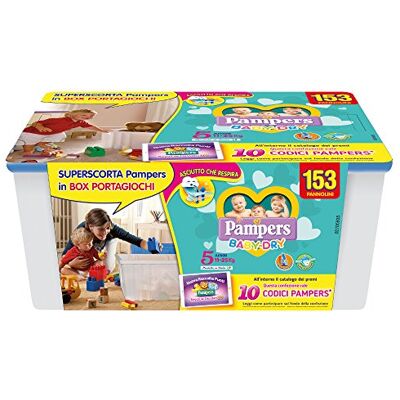 Pampers Box Baby Dry Pannolini Junior, Taglia 5, 153 Pezzi Pampers Box Baby Dry Pannolini Junior, Taglia 5, 153 Pezzi