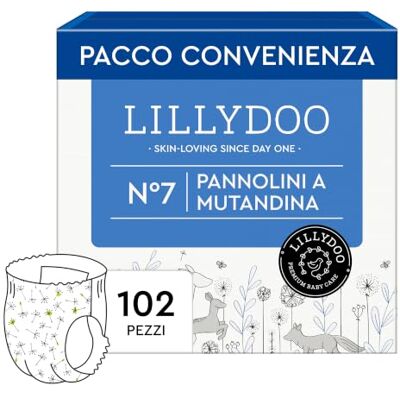 LILLYDOO Pannolini a mutandina , taglia 7 (15+ kg), 102 pz Delicati sulla pelle, con tasche per pipì e pupù, 0% profumi e lozioni, dermatologicamente testati: sicurezza ad ogni cambio LILLYDOO Pannolini a mutandina , taglia 7 (15+ kg), 102 pz Delicati sulla pelle, con tasche per pipì e pupù, 0% profumi e lozioni, dermatologicamente testati: sicurezza ad ogni cambio