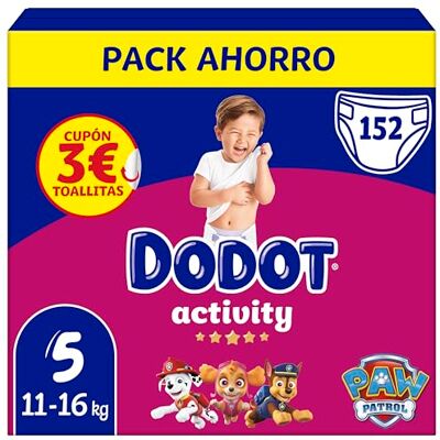 DODOT Pannolini Bambino Activity Taglia 5, 152 Pannolini, 11kg-16kg, Il nostro n1 in assorbimento e comfort DODOT Pannolini Bambino Activity Taglia 5, 152 Pannolini, 11kg-16kg, Il nostro n1 in assorbimento e comfort