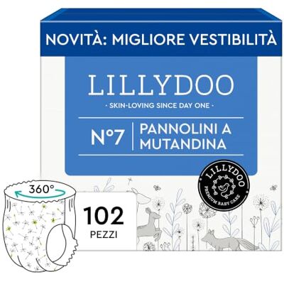 LILLYDOO Pannolini a mutandina , taglia 7 (15+ kg), 102 pz Delicati sulla pelle, con tasche per pipì e pupù, 0% profumi e lozioni, dermatologicamente testati: sicurezza ad ogni cambio LILLYDOO Pannolini a mutandina , taglia 7 (15+ kg), 102 pz Delicati sulla pelle, con tasche per pipì e pupù, 0% profumi e lozioni, dermatologicamente testati: sicurezza ad ogni cambio