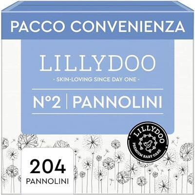 LILLYDOO Pannolini , taglia 2 (4+ kg), 204 pz, delicati sulla pelle LILLYDOO Pannolini , taglia 2 (4+ kg), 204 pz, delicati sulla pelle