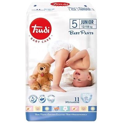 Trudi Pannolini Mutandine Taglia 5 Maxi 12-18 kg Confezione da 11 pannolini Trudi Pannolini Mutandine Taglia 5 Maxi 12-18 kg Confezione da 11 pannolini