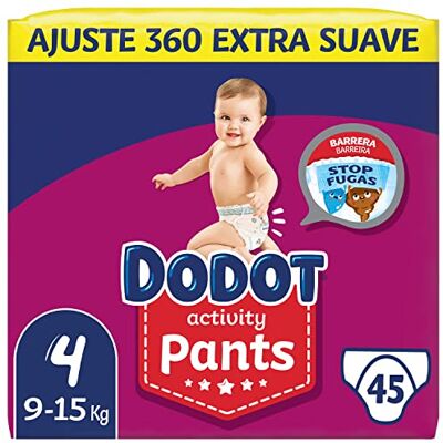 DODOT Attività: pantaloni, taglia 4, facili da cambiare grazie ai canali d'aria, 45 pannolini, da 9 a 15 kg, 45 DODOT Attività: pantaloni, taglia 4, facili da cambiare grazie ai canali d'aria, 45 pannolini, da 9 a 15 kg, 45