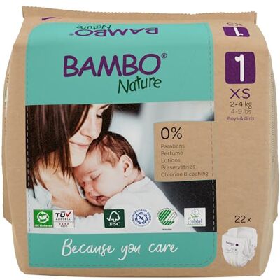 Bambo Nature pannolini per bambini taglia 1 (2-4 kg) 22 pz Premium con protezione dalle perdite migliorata Massimo comfort e libertà per i neonati Dermatologicamente testati Bambo Nature pannolini per bambini taglia 1 (2-4 kg) 22 pz Premium con protezione dalle perdite migliorata Massimo comfort e libertà per i neonati Dermatologicamente testati