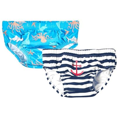 Playshoes Pannolini da Bagno Unisex per Neonati e Bambini (Confezione da 2), Animali marini + Marittimo, 62/68 cm Playshoes Pannolini da Bagno Unisex per Neonati e Bambini (Confezione da 2), Animali marini + Marittimo, 62/68 cm