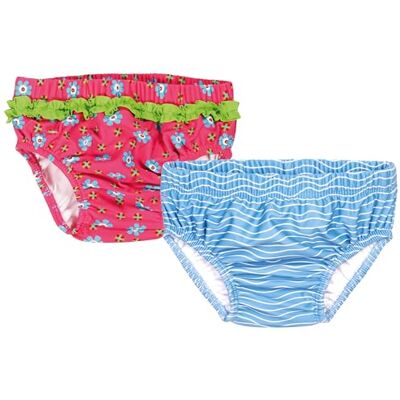 Playshoes Pannolini da Bagno Unisex per Neonati e Bambini (Confezione da 2), Cancro + Fiori, 62/68 cm Playshoes Pannolini da Bagno Unisex per Neonati e Bambini (Confezione da 2), Cancro + Fiori, 62/68 cm