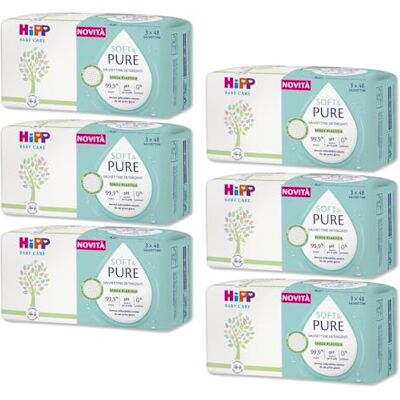 HiPP Baby Soft & Pure Salviettine Neonato Umidificate, con Pratico Tappo Apri e Chiudi, Senza Plastica, 18 Confezioni da 48 Salviettine Ciascuna HiPP Baby Soft & Pure Salviettine Neonato Umidificate, con Pratico Tappo Apri e Chiudi, Senza Plastica, 18 Confezioni da 48 Salviettine Ciascuna
