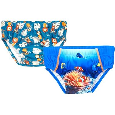 Playshoes Pannolini da Bagno Unisex per Neonati e Bambini (Confezione da 2), Giungla + Subacquea, 62/68 cm Playshoes Pannolini da Bagno Unisex per Neonati e Bambini (Confezione da 2), Giungla + Subacquea, 62/68 cm