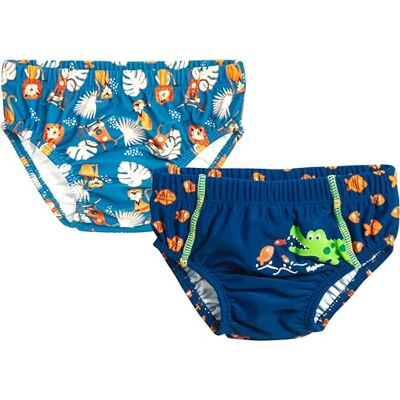 Playshoes Pannolini da Bagno Unisex per Neonati e Bambini (Confezione da 2), Giungla + Coccodrillo, 62/68 cm Playshoes Pannolini da Bagno Unisex per Neonati e Bambini (Confezione da 2), Giungla + Coccodrillo, 62/68 cm