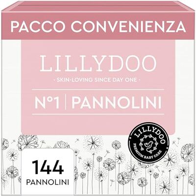 LILLYDOO Pannolini , taglia 1 (2+ kg), 144 pz, delicati sulla pelle Extra morbidi, 0% profumi e lozioni, dermatologicamente testati: assicurano un'ottima protezione dalle fuoriuscite LILLYDOO Pannolini , taglia 1 (2+ kg), 144 pz, delicati sulla pelle Extra morbidi, 0% profumi e lozioni, dermatologicamente testati: assicurano un'ottima protezione dalle fuoriuscite