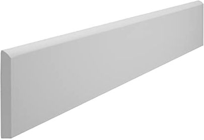 Generico BULL TILE Battiscopa Bullnose in gres porcellanato colore bianco riconducibile al RAL 9010 antipolvere, igienico e di facile pulizia. Box (10) Pezzi Misure 7 x 60 cm Spessore 9 mm