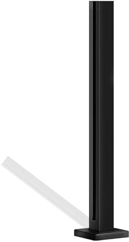 SaiFfe Ringhiera In Vetro 105 110cm Corrimano In Acciaio Inox 304 Per Gradini Balconi Piscina Recinzione Sistema Di Ringhiera Vetro Scale Per Vetro 10-12mm (Color : Black, Size : END POST_115CM/45IN)