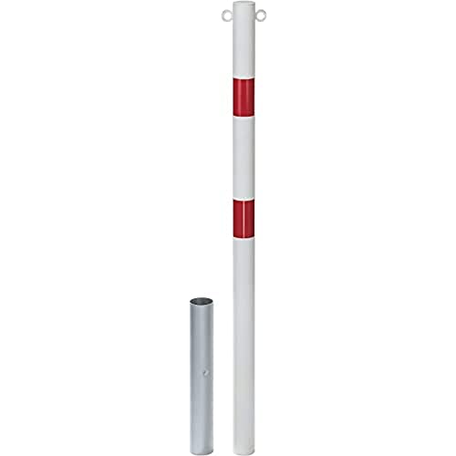 Alberts Delimitatore Stabo   disponibile in diverse versioni   da posare nel cemento, estraibile   bianco   Ø palo 60 mm   altezza sopra pavimento 100 cm