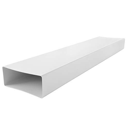 La Ventilazione Tubo per Aerazione Canalizzata Rettangolare in PVC, Bianco, 1000 x 220 x 90 mm