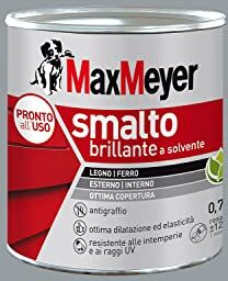 MAXMEYER Smalto a solvente per ferro e legno brillante GRIGIO MEDIO R7040 0,750 L