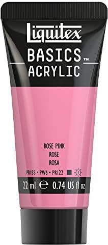 LIQUITEX Basics, Pittura Acrilica, Pigmenti per Artisti Monopigmentati, Resistente alla Luce, Durevole nel Tempo, Finitura Satinata, Tubetti da 22 ml, Rosa