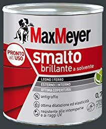 MAXMEYER Smalto a solvente per ferro e legno brillante ANTRACITE R7016 0,750 L