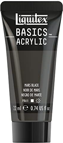 LIQUITEX Basics, Pittura Acrilica, Pigmenti per Artisti Monopigmentati, Resistente alla Luce, Durevole nel Tempo, Finitura Satinata, Tubetti da 22 ml, Nero di Marte