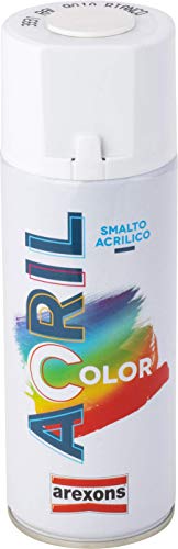 AREXONS Acrilcolor RAL 9003 Bianco Segnale, 400 ml, Colore Acrilico, Smalto Spray per Superfici, Ottima Copertura, Colori Brillanti