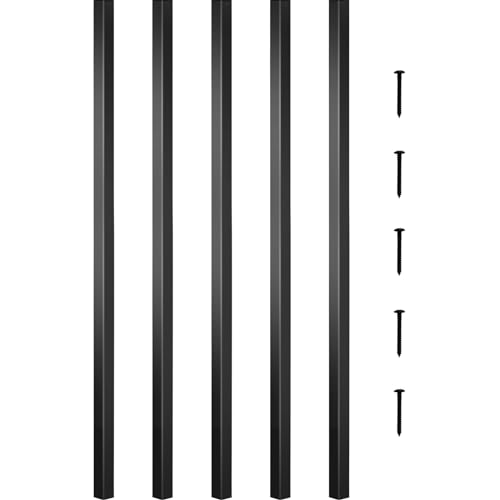 VEVOR Balaustra del Ponte Scale 101 PZ, 66x1,9 cm Balaustra Lega di Alluminio, Balaustra Nera con 202 Viti, Ringhiera per Ponte, Scala, Portico, Cortile, Balcone, Terrazza di Protezione da Recinzione