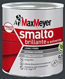 MAXMEYER Smalto a solvente per ferro e legno brillante ANTRACITE R7016 0,125 L