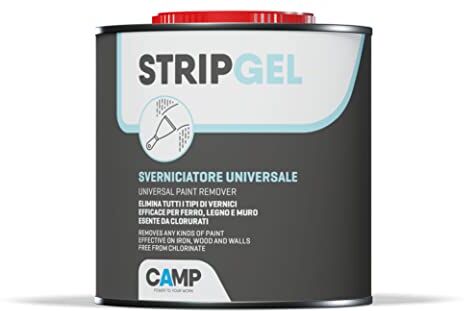 CAMP STRIP GEL, Sverniciatore professionale in gel per legno, ferro e muro, Elimina vernici, impregnanti e fondi