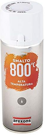 AREXONS SMALTO 100% ACRILICO ALTA TEMPERATURA (fino a 800 °C) spray Bianco 400 ml vernice universale resine di qualità essiccazione rapida bomboletta