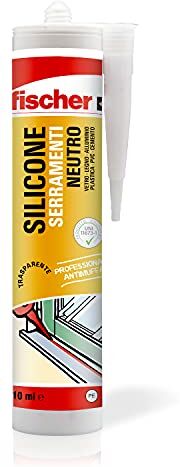 Fischer Silicone Sigillante Finestre SNF 310 Trasparente, Neutro a Basso Modulo, Elastico, per Serramenti, Porte, Infissi, Legno, Inodore, uso Esterno / Interno,