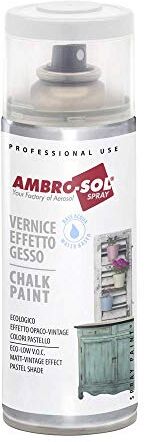 Ambro-Sol V404LP Smalto / Vernice Effetto Gesso, a Base di Acqua con Effetto Ultra Opaco, per Uso Interno e Esterno, Bomboletta Spray in Banda Stagnata Riciclabile 400 ml, Lavanda Provenza