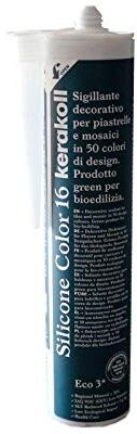 Kerakoll SILICONE COLOR 16 Cartuccia da 310 ml di sigillante decorativo per piastrelle e mosaici