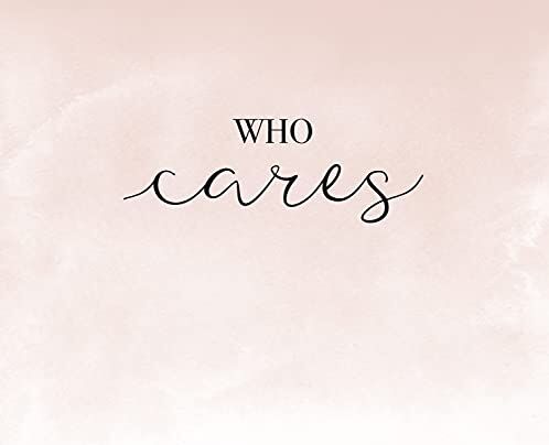 Rasch Carta da parati   Carta da parati con citazione Who Cares su sfondo rosa effetto acquerello della collezione Young Artists, 2,80 x 2,79 m (L x l), 2,80 x 2,79 m