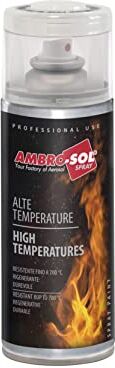 Ambro-Sol Smalto / Vernice Alte Temperature, Consente di Rinnovare le Superfici Normalmente Soggette ad Alte Temperature, Bomboletta Spray in Banda Stagnata Riciclabile 400 ml, Trasparente