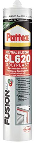 Pattex Sigillante Silicone SL620 Serramenti ed Edilizia Bianco, Sigillante Neutro a Basso Modulo, Resiste alle Muffe, agli Agenti Atmosferici, ad Acidi e Basi Diluiti, ai Raggi UV, Cartuccia da 300ml