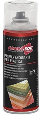 Ambro-Sol Smalto Trattamento per Superfici, Primer Ancorante Plastiche, Fondo da Applicare Prima della Verniciatura di Materiali Plastici, Bomboletta Spray in Banda Stagnata 400 ml