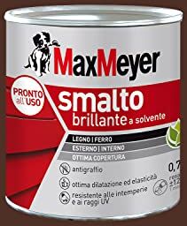 MAXMEYER Smalto a solvente per ferro e legno brillante MARRONE R8016 0,750 L