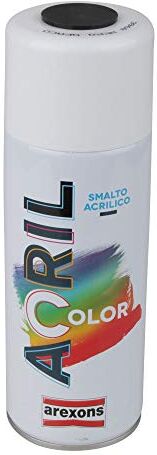 AREXONS Acrilcolor, Smalto Spray Nero RAL 9005 400, ml Vernice Spray Tutte le Superfici, Smalto Acrilico Fai da Te Alta Copertura, Spray Resine Acriliche