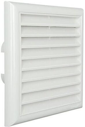 La Ventilazione GU1818B Griglia 180x180 mm da Sovrapporre in ABS Alette Fisse, Bianco