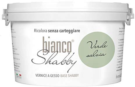 bianco Shabby CHALK PAINT Verde Salvia per Mobili e Pareti Pittura Shabby Chic Vintage EXTRA OPACA (2,5 Litri)