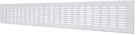 La Ventilazione GF608B Griglia Rettangolare da Incasso, Alluminio Verniciato Bianco, 600x80 mm