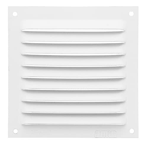 Amig Griglia Quadrata in Alluminio   Griglie di ventilazione per uscita d'aria   Ideale per soffitto di cucina e bagno   Misure: 100 x 100 mm   Colore: Bianco