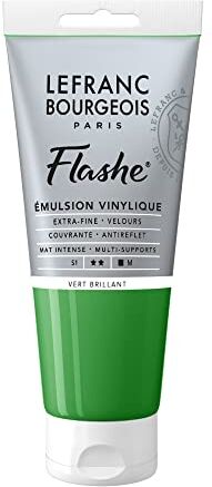 Lefranc Bourgeois Flashe Colori acrilici, Verde Brillante, 80 ml (Congezione da 1)