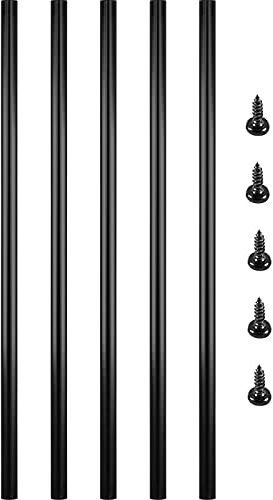 VEVOR Balaustra del Ponte Scale 101 PZ, 66x1,9 cm Balaustra Lega di Alluminio, Balaustra Nera con 202 Viti, Ringhiera per Ponte, Scala, Portico, Cortile, Balcone, Terrazza di Protezione da Recinzione