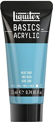 LIQUITEX Basics, Pittura Acrilica, Pigmenti per Artisti Monopigmentati, Resistente alla Luce, Durevole nel Tempo, Finitura Satinata, Tubetti da 22 ml, Blu Grigio