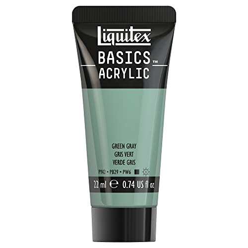 LIQUITEX Basics, Pittura Acrilica, Pigmenti per Artisti Monopigmentati, Resistente alla Luce, Durevole nel Tempo, Finitura Satinata, Tubetti da 22 ml, Verde Grigio