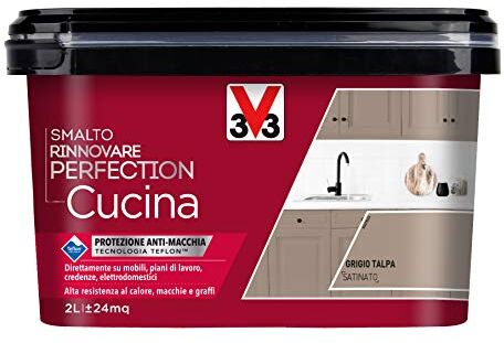 V33 Smalto Rinnovare Perfection Cucina Grigio Talpa Satinato 2 L