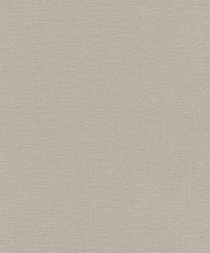 Rasch Carta da parati  – Carta da parati in tessuto non tessuto tinta unita beige grigio con struttura tessile della collezione di carta da parati II – 10,05 m x 0,53 m (lunghezza x larghezza)