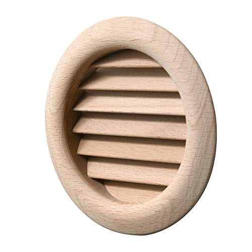 La Ventilazione Griglia di Ventilazione tonda in legno faggio, da incasso. Diametro 110 mm