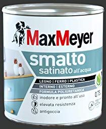 MAXMEYER Smalto All'Acqua Poliuretanico Satinato Nero 0,75 L